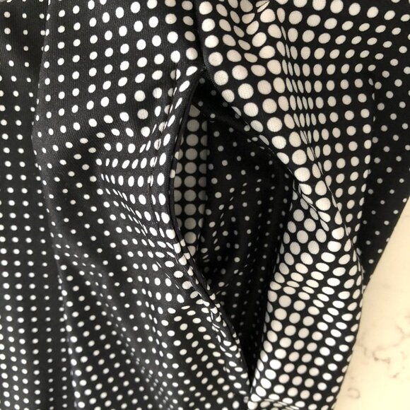 Greg Norman Collection Sleeveless Polka Dot Polo Dress w Pockets Black Wht Sz S - Picture 9 of 12